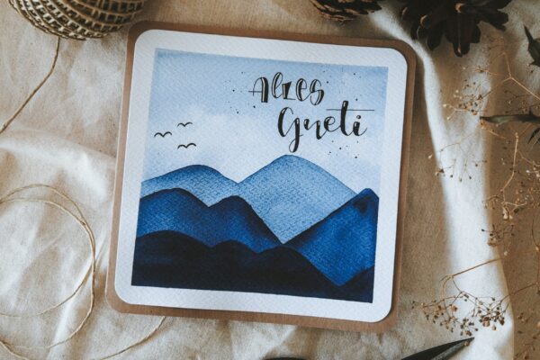 Alles Gute - blaue Berge
